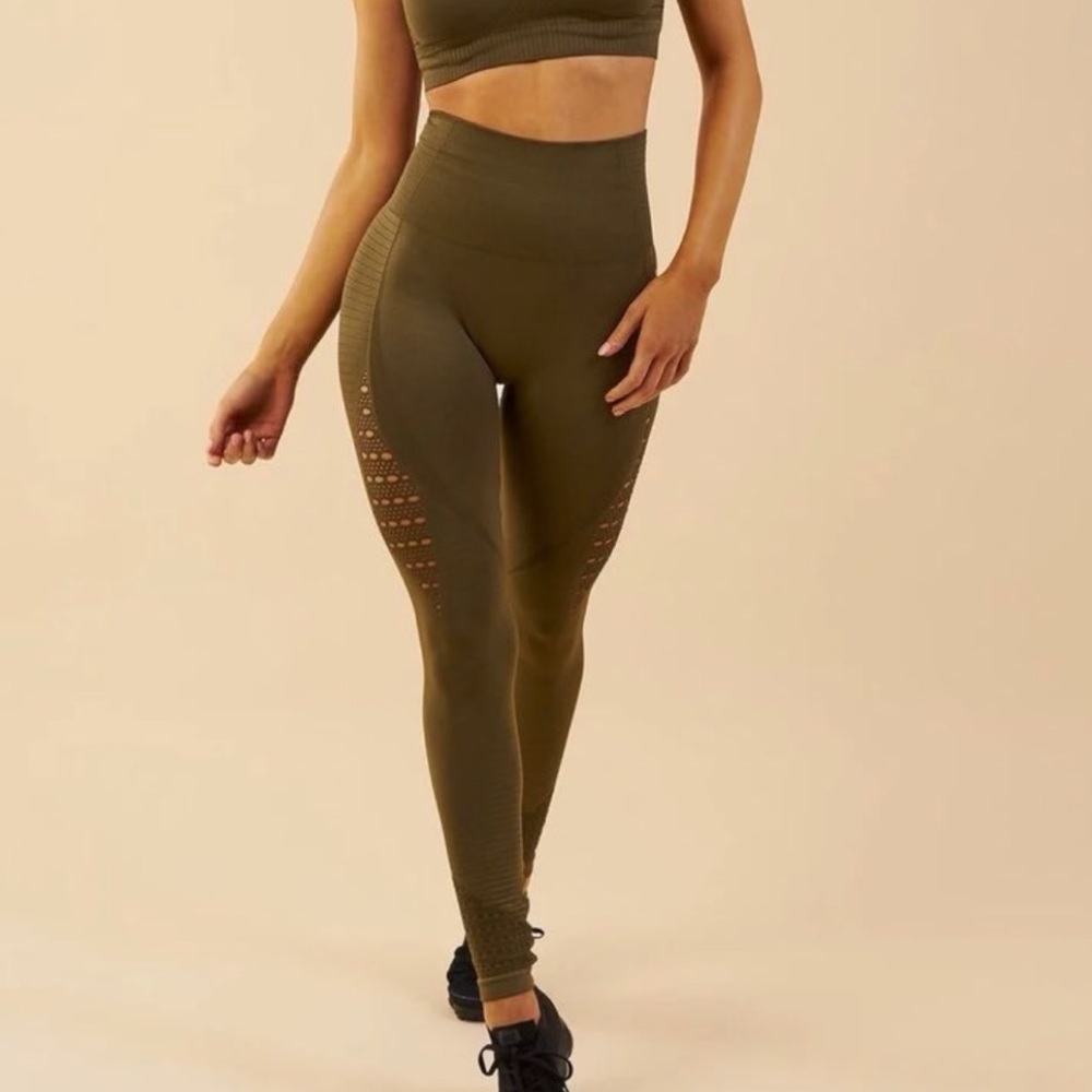 gymshark Khaki seamless leggings